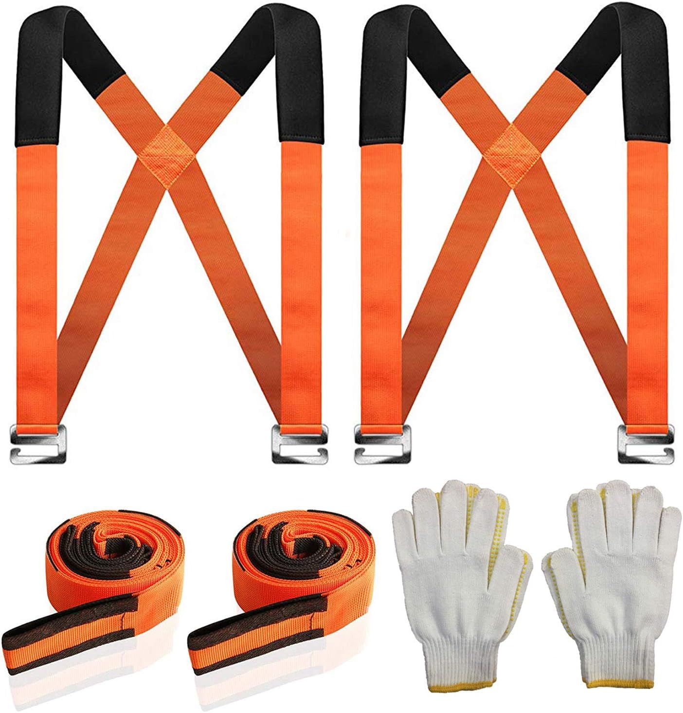 Lifting Straps for Movers, ZIZINET Moving Strap Load Capacity 150 kg for Heavy Objects, Goods, Furniture, 2 pcs Moving Lifting Straps with Bonus 2 Pair Gloves