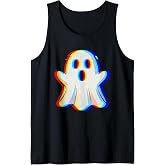 Vaporwave Scary Ghost Retro Halloween Techno EDM Tank Top