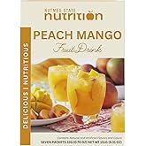 Nutmeg State Nutrition - High Protein Diet Fruit Drink - 15g Protein - Low Calorie - Low Carb - Low Sugar - Fat Free, 7 Servings Per Box (Peach Mango)