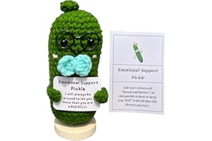 Emotional Support Pickle Gift Cucumber Handmade Crochet, Cute Positive Pickle Nuggets Fries Doll Knitting Funny Ornaments