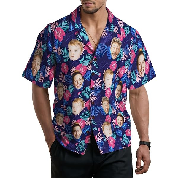 Coxfurio Bright Mushrooms Print - Camisa Hawaiana Para Hombre, Con Botones, Para Playa, Tropical, Casual, Champiñones Brillantes, Pequeña