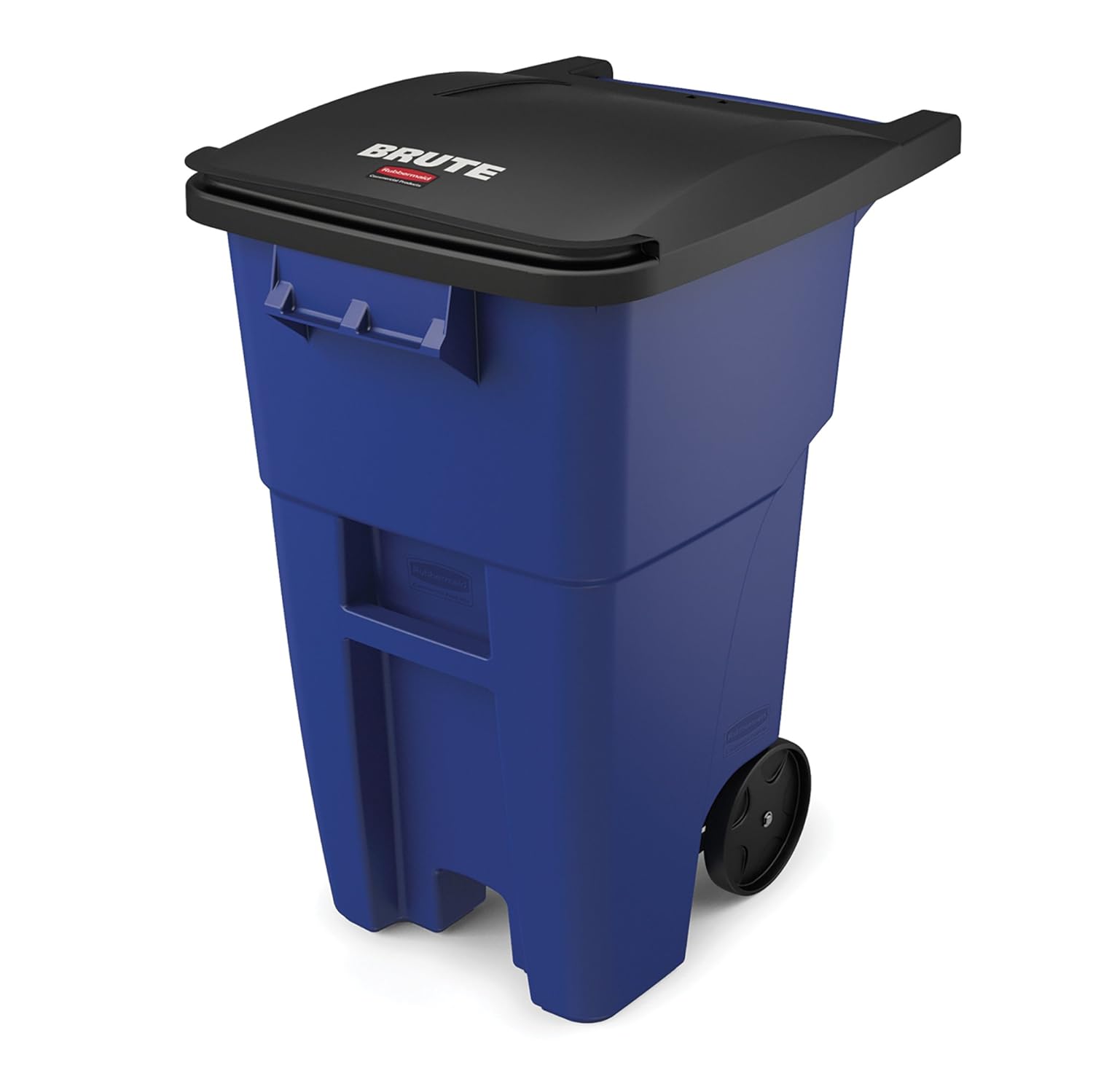 Rubbermaid Commercial Products Brute Heavy-Duty Rollout Wheeled Trash/Garbage Can, 50-Gallon, Blue (FG9W2700BLUE)