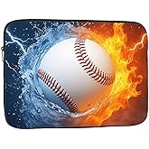 Nicokee Laptop Sleeve Bag 15.4 15.6 Inch,Baseball Ball in Fire and Water Protective Polyester Computer Cases Laptop Cover Briefcase Bag Tablet Travel Cover