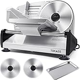 Meat Slicer, 200W Electric Slicer for Home Use with 2 pcs 7.5'' Stainless Steel Blades, Electric Deli Food Slicer, Adjustable