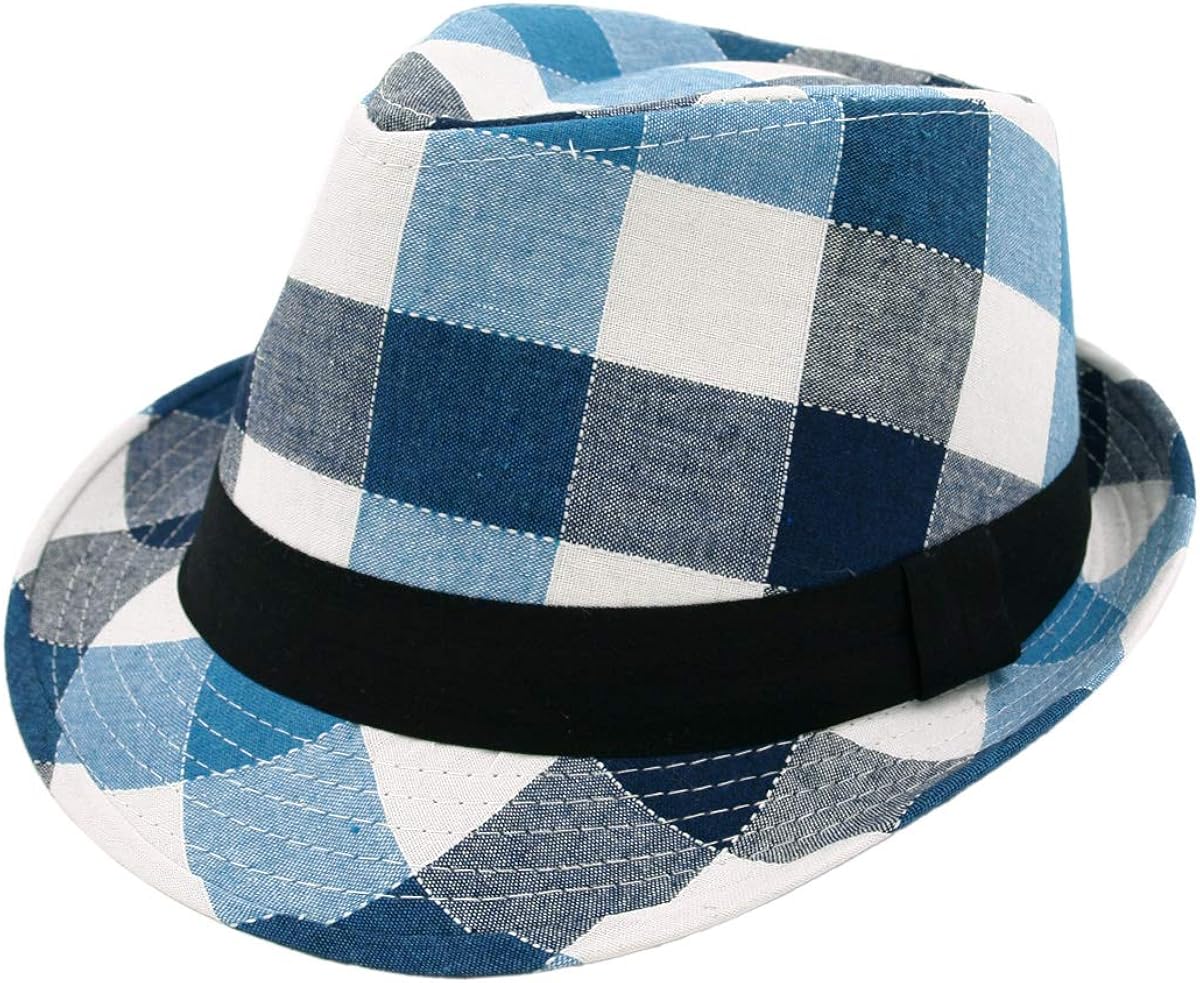 plaid fedora hat
