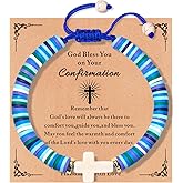 TOLOWOBK Christian Cross Bracelet for Girls, Women Cute Valentine's Day Gifts for Her, Kids Baptism Communion Easter Gifts, Unique Gifts for Daughter Granddaughter Niece Sister in Christ Birthday