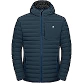 Little Donkey Andy Men's Waterproof Puffer Jacket Hooded Windproof Warm Down Jacket with Recycled Insulation