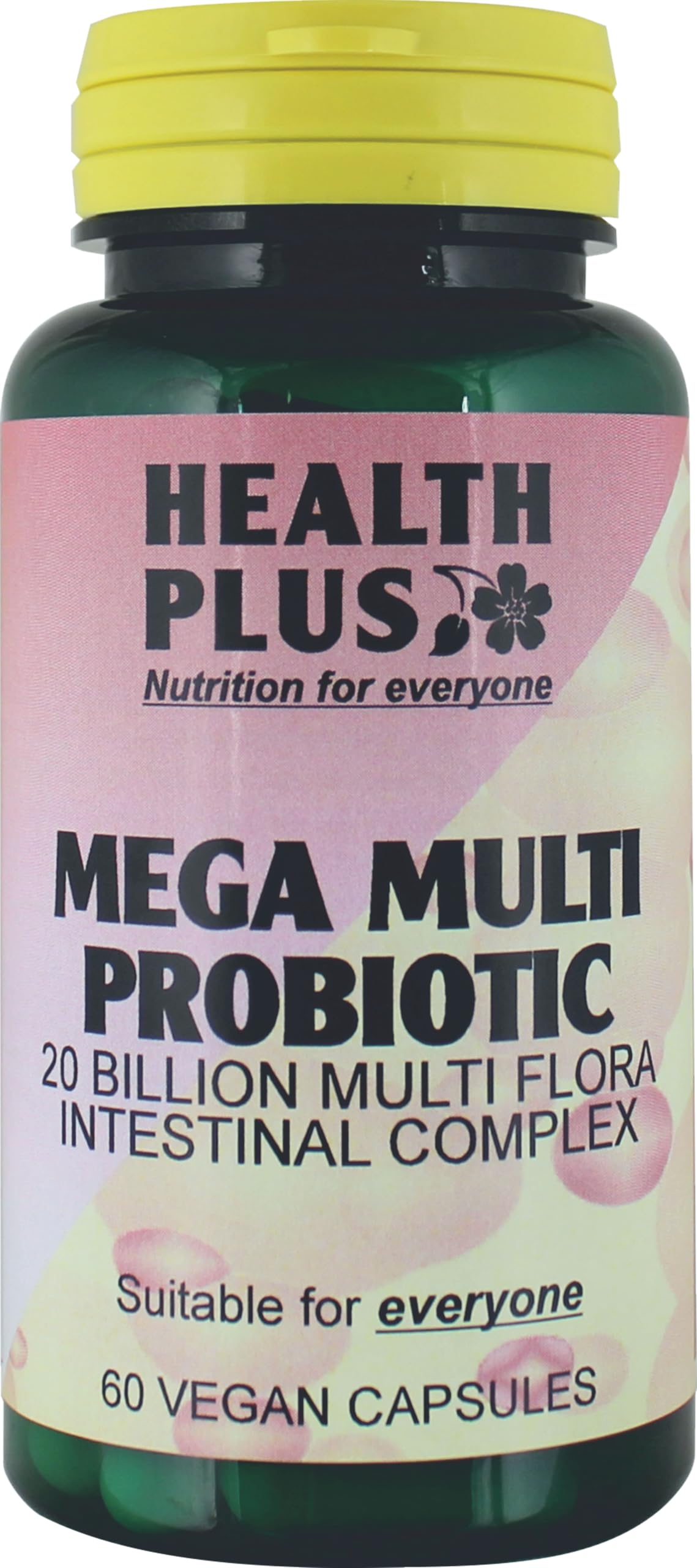 Health Plus Mega Multi Probiotic 20 Billion High Strength Multi-strain Probiotic Digestive Health Supplement - 60 Gelatin Free Capsules