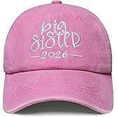 LSDY Big Sister Hats 2026 Big Sister Gifts for Girls Adjustable Embroidered Baseball Hats for Girl Washed Pink