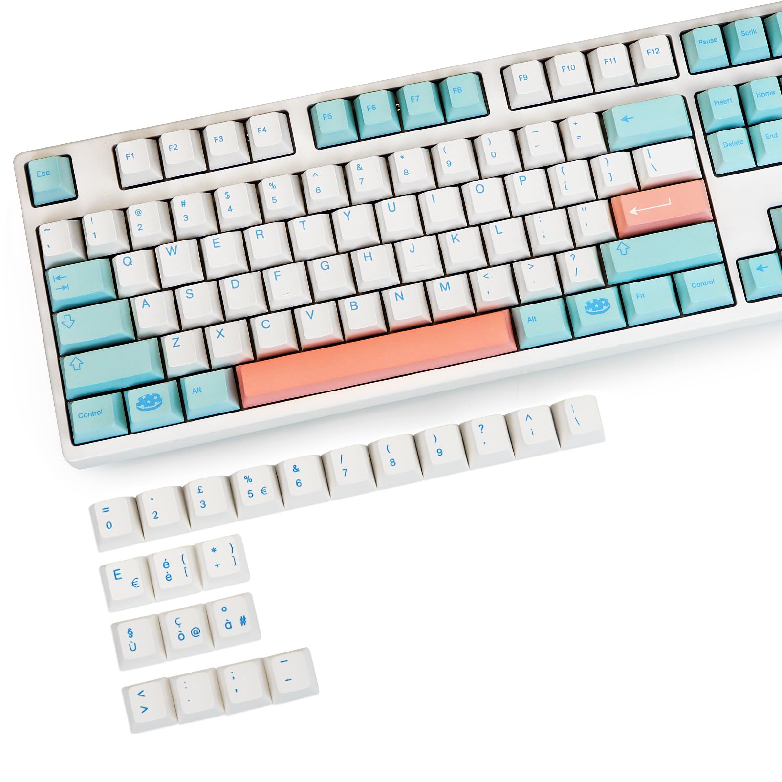 MOLGRIA Noel GMK Keycaps, PBT Cherry Profile Dye Sublimation Key Caps with UK, DE, IT, FR, ES Supplement Keycap for MX Switch ISO/ANSI Layout Mechanical Keyboards (IT+ISO)