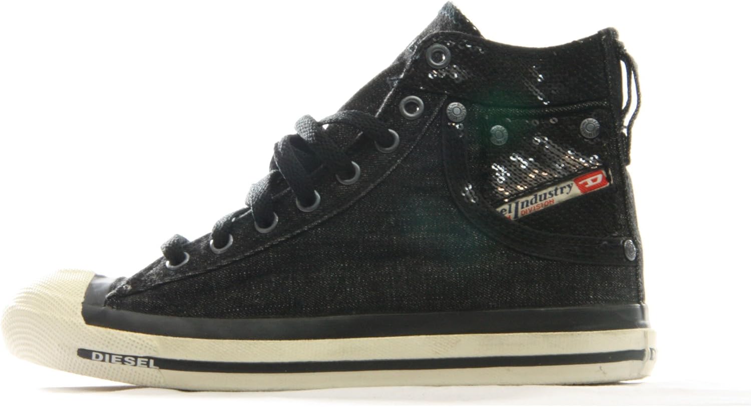 DIESEL Basket Femme Exposure W Black/Black Jean Noir Taille 37 Amazon