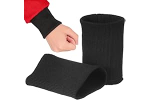 TEHAUX 1 Pair Stretch Knit Rib Cuff Sleeve Replacement for Jacket - Elastic Tubular Ribbing Extension for Sportswear and Coat