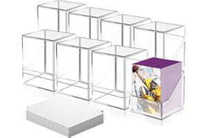 HOMTHY 8 Pack Card Deck Cases for Trading Cards, Acrylic Card Storage Boxes Holding 100+ Sleeved Cards with 8 Dividers, Clear Card Storage Boxes fit for YuGiOh, MTG and Sport Cards (8 Pack)