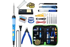 SREMTCH Soldering Iron Kit,60w Soldering Iron With Adjustable Temperature, 2023 New Electronics Welding Tool With Fast Heating Ceramic Thermostatic, On-Off Switch, Professional Soldering Gun