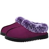 UBXRIN Womens Fuzzy Memory Foam Slippers Boots Cozy Faux Fur House Shoes Indoor Outdoor Rubber Sole Anti-Skid