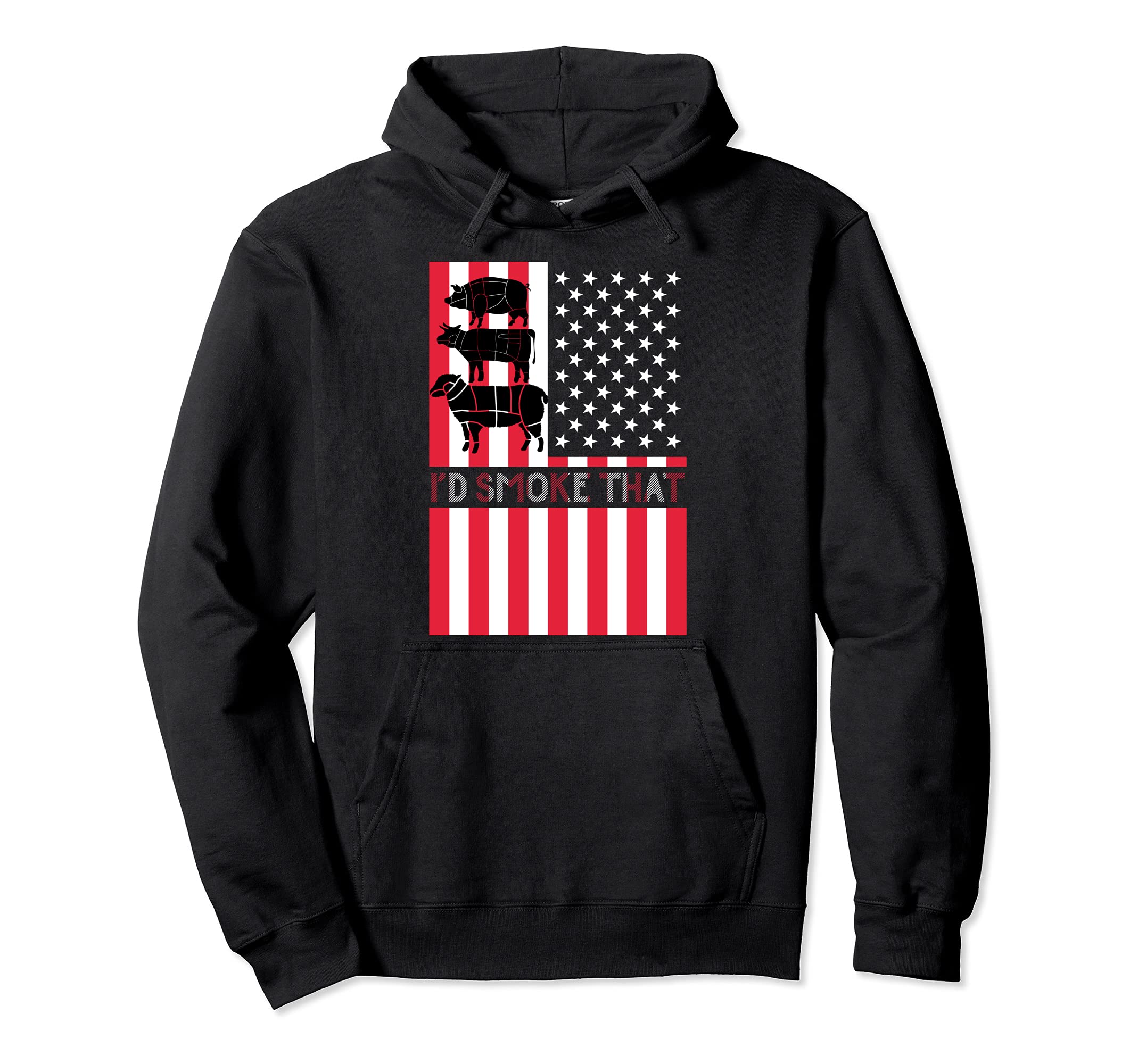 Id Smoke That US Flag Smoker BBQ Chef Patriotic Barbecue Pullover Hoodie