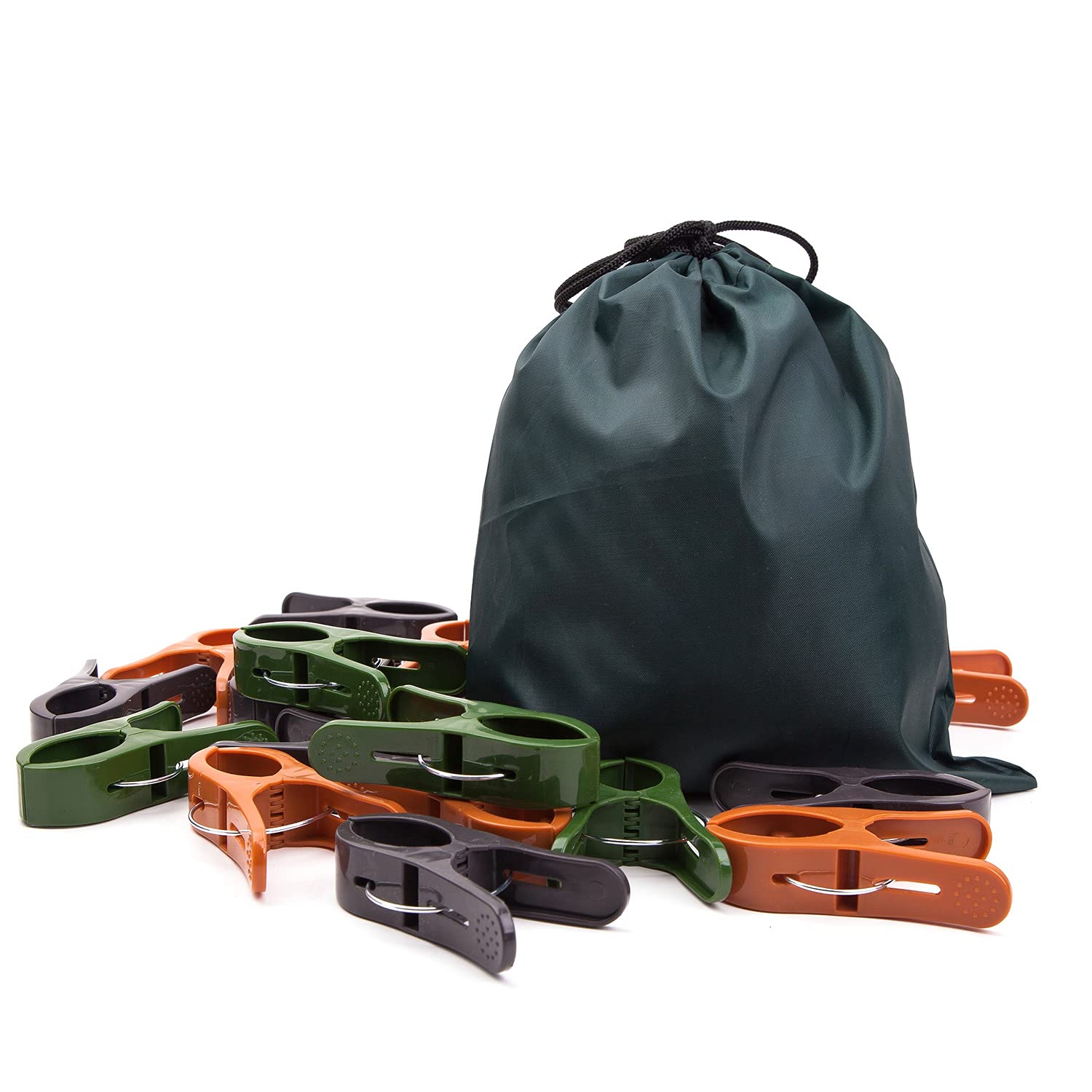 20 Large Camo Pegs Clips Clamps For Den Building, Laundry, Towels, Clothing, Designed For Little Hands Includes Drawstring Bag Red