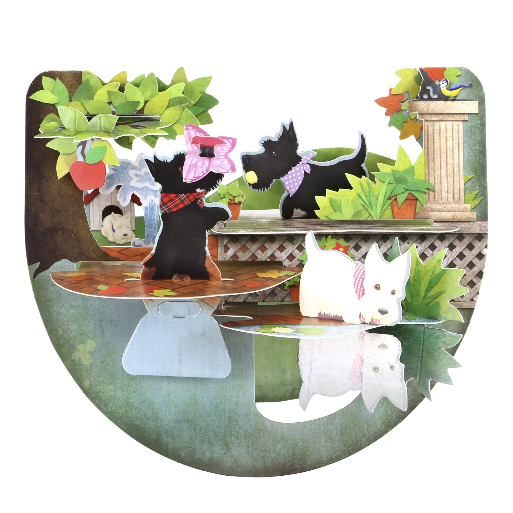 SANTORO Popnrock, 3D Pop Up Greeting Card - Scottie Dogs - For Her, For Him, Dog Lover, Birthday