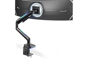 ARES WING Monitor Mount for 17 to 49 Inch Curved and Ultrawide Monitor, Monitor Arm Support up to 44lbs, Adjustable Gas Sprin