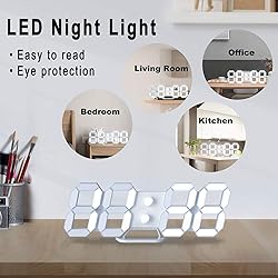 EDUP HOME 3D LED Digital Wall Clock/Desk Alarm