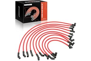 A-Premium Ignition Spark Plug Wires Set of 10 Compatible with Ford F-150 F150 1979-1995, Mustang 1968-1973/1979-1995, 5.0L 5.