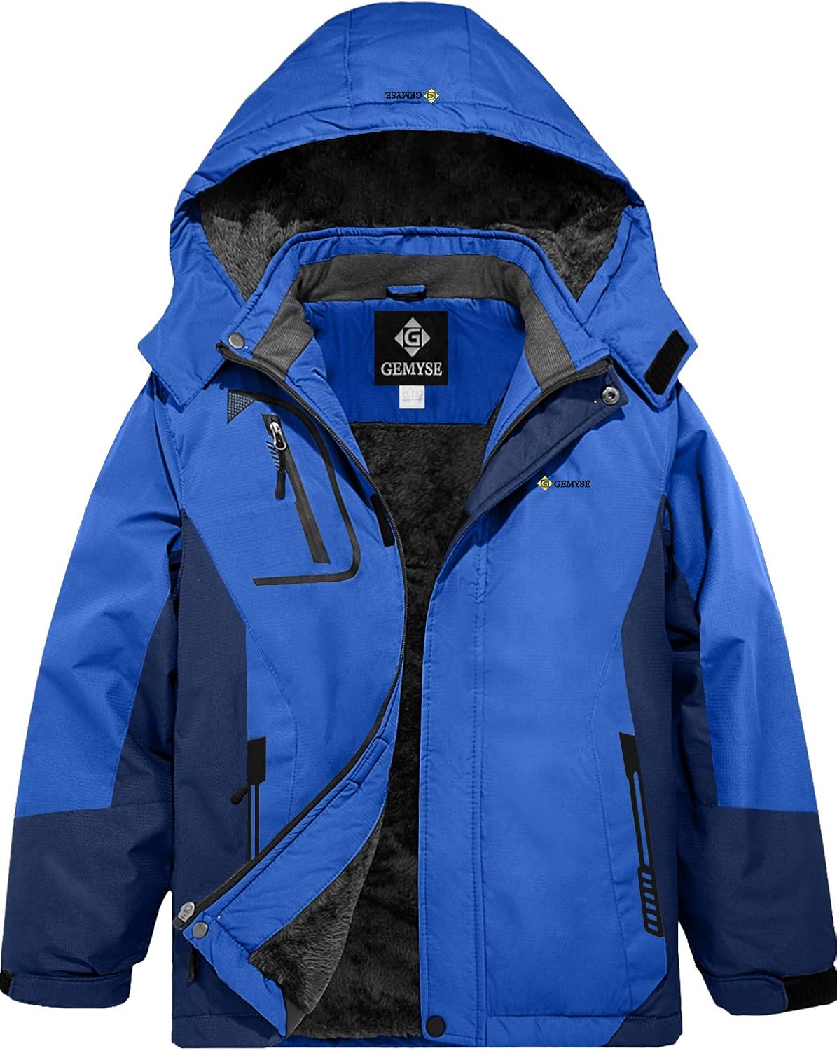 GEMYSE Boy's Mountain Waterproof Ski Jacket Windproof Fleece Outdoor