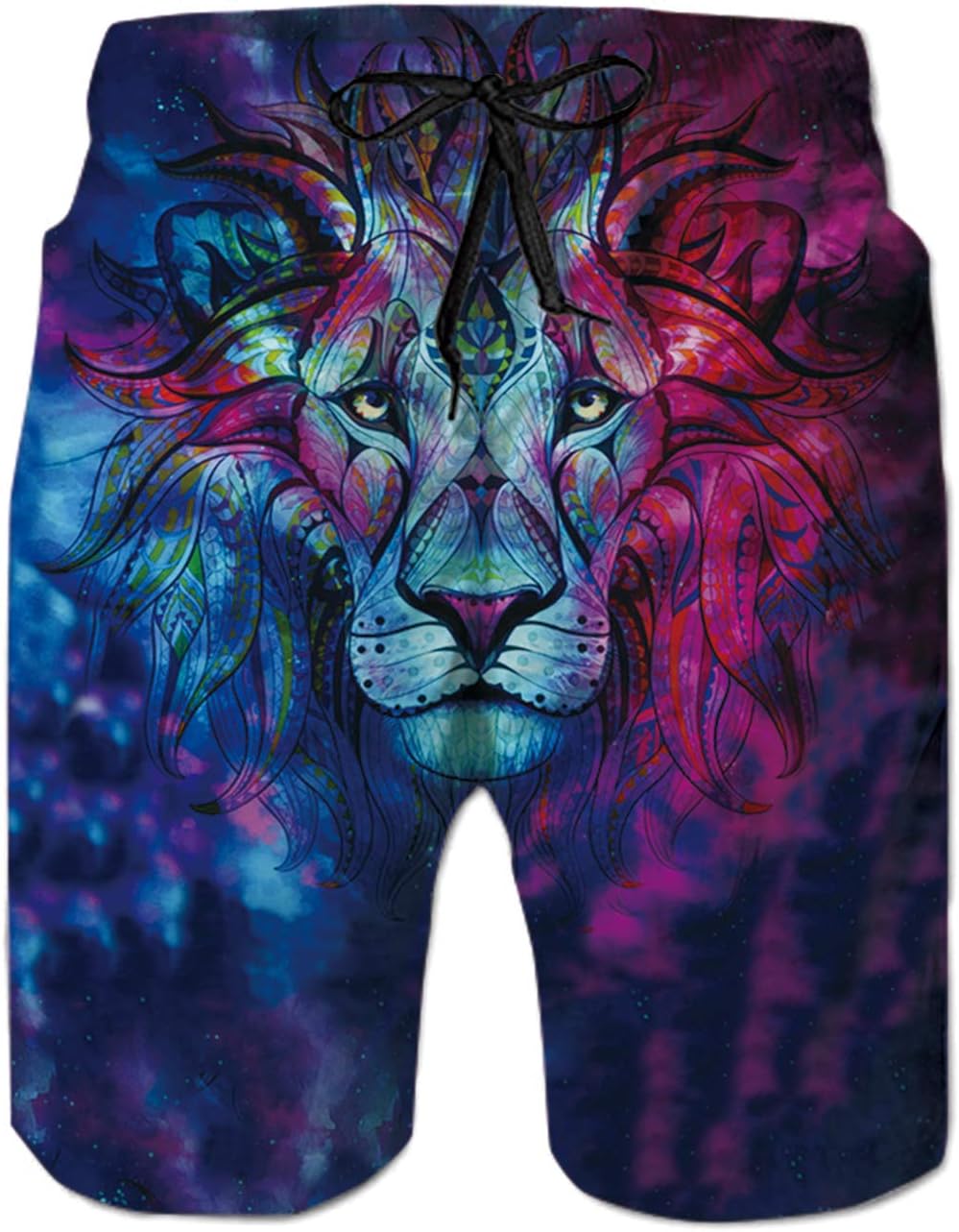 SKYRAINBOW Men's 3D Print Tank Tops Quick Dry Lion Gym Board Short Hawaii Swim Trunks for Summer Beach