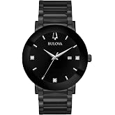 Bulova Men's 3-Hand Quartz Watch with Diamond Dial and Edge to Edge Crystal