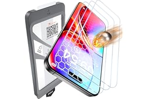 TAURI 4 in 1 for iPhone 16 Screen Protector, 3 Pack Tempered Glass Film + 1 Dust Free Easy Installation Tool, 9H Hardness Bubble Free Micro-curved Edges HD Screen Protector for 16
