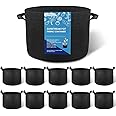 SunStream 10-Pack 3 Gallon Heavy Duty Thickened Nonwoven Fabric Pots Grow Bags with Handles