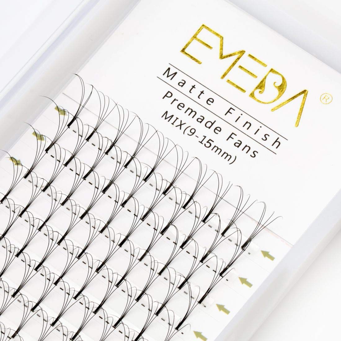 Premade Fans Volume Lash Extensions D Curl 0.07 Mix Tray 9mm 10mm 11mm 12mm 13mm 14mm 15mm 16mm Mixed Trays 0.07mm 4D Fanned Russian Cluster Eyelashes by EMEDA (4D .07 D 9-15mm Mix)