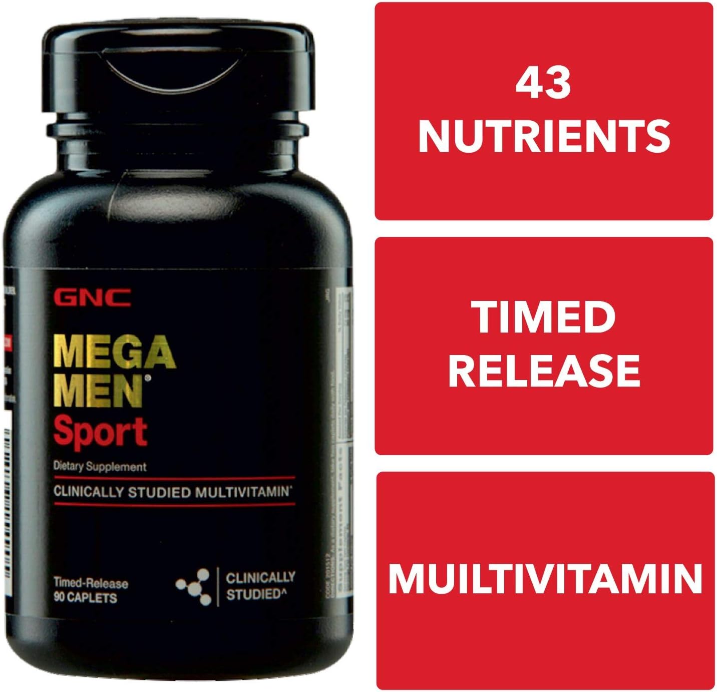 GNC Mega Men Sport Daily Multivitamin for Performance, Muscle Function, and General Health -180 Count: Health & Personal Care