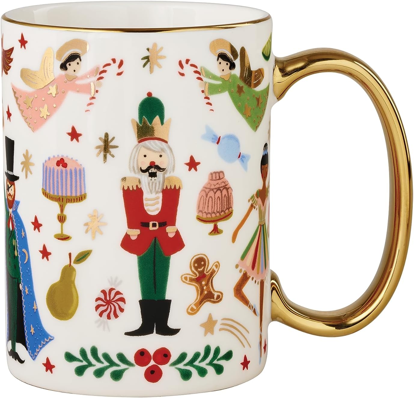 Nutcrackers - RIFLE PAPER CO. Nutcracker Porcelain Mug for Festive Occasions and Gatherings with Holiday-Themed Design, Gift For Friends and Family During the Winter Holidays