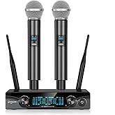 FDUCE Wireless Microphones,Cordless Dual Handheld Dynamic Karaoke Mic System for Karaoke,Party,Wedding,Outdoor Events,2x15 UHF Adjustable Channels,200ft