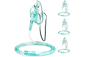 ANSNF Oxygen Face Mask with 6.6' Tube & Adjustable Elastic Strap - Size S（3 Pack）- NO CUP - For Kids