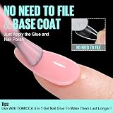 TOMICCA 240Pcs Medium Square Gel Nail Tips 12 Size Half Matte Full Cover view 4