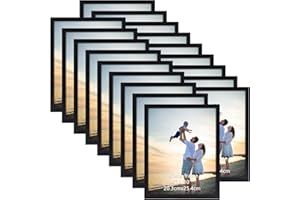 Hoikwo 18 Packs 8x10 Black Multi Picture Frames Set for Family Photos, Artwork, Light Weight Bulk 8 by 10 Frames Pack for Wall Hanging and Table, Stylish Picture Frames