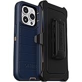 OtterBox Defender Series Screenless Edition Case for iPhone 14 Pro (Only) - Holster Clip Included - Microbial Defense Protection - Non-Retail Packaging (Blue Suede Shoes)