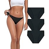 ANLIQI High Cut String Bikini Panties Stretchy Soft Modal Low Waist Underwear Ladies Hipster Panties Multi Pack