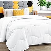 MEELUS Lightweight Comforter Cooling White, All Season Duvet Insert Breathable Queen Size Summer Bedding, Soft Microfiber Cool Down Alternative Quilt with Corner Tabs, 88x88 inch