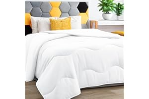 MEELUS Lightweight Comforter Cooling White, All Season Duvet Insert Breathable Queen Size Summer Bedding, Soft Microfiber Cool Down Alternative Quilt with Corner Tabs, 88x88 inch