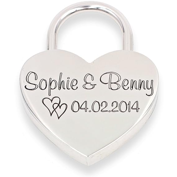 Liebesschloss Herzschloss mit GRATIS beidseitiger Gravur!! Top Geschenk!