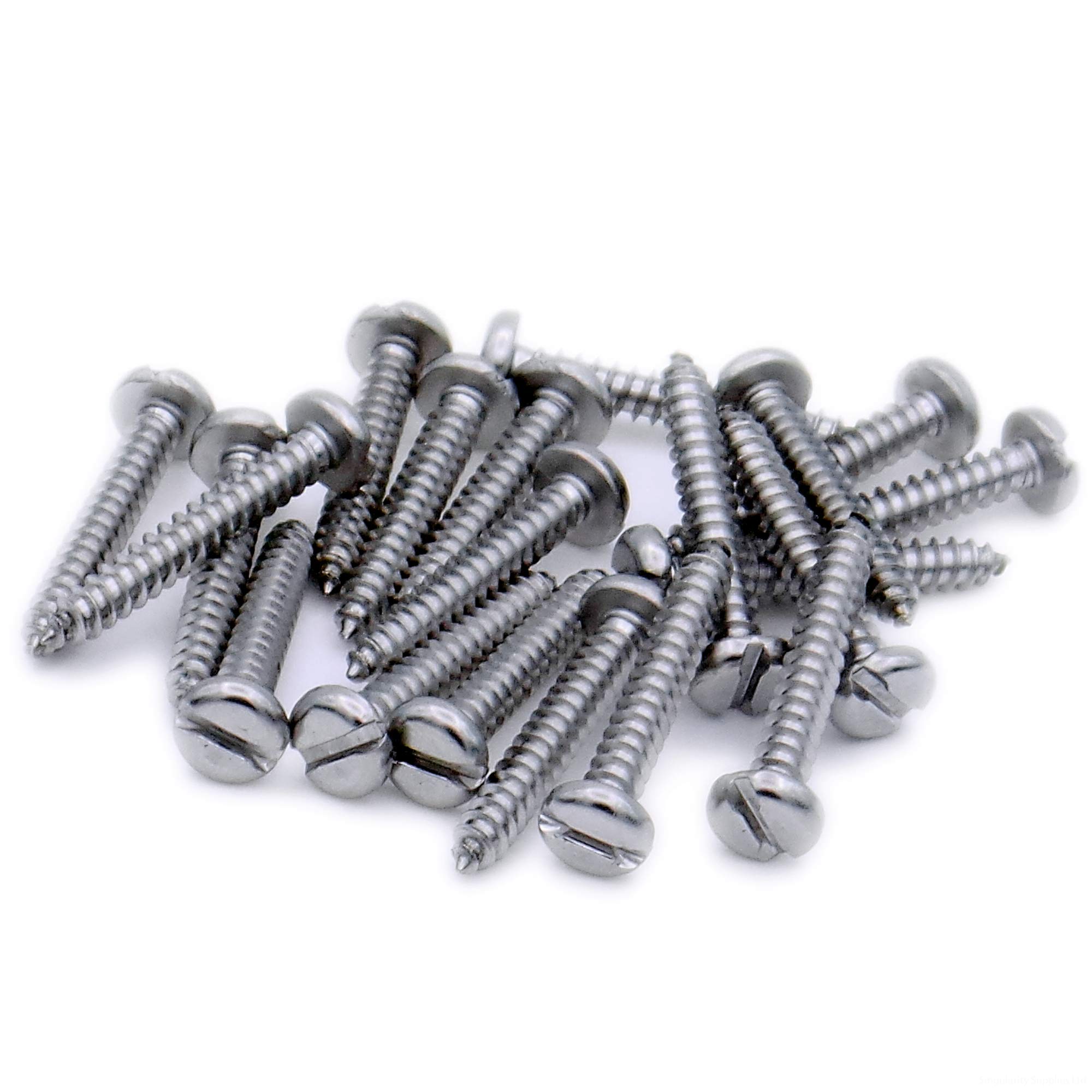 No.4 x 0.75 (2.9mm x 19mm) Slot Pan Self-Tapping Screw - Stainless Steel (A2) (Pack of 20)