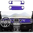 RT-TCZ Center Console Trim Cover Dashboard Control Panel Cover Decorative Interior Accessories for Jeep Wrangler JL JLU & Gladiator JT 2018-2022,Purple