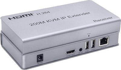 XYKJOBC 200M HDMI KVM IP Extender RJ45 CAT6 USB Keyboard Mouse Over Ethernet