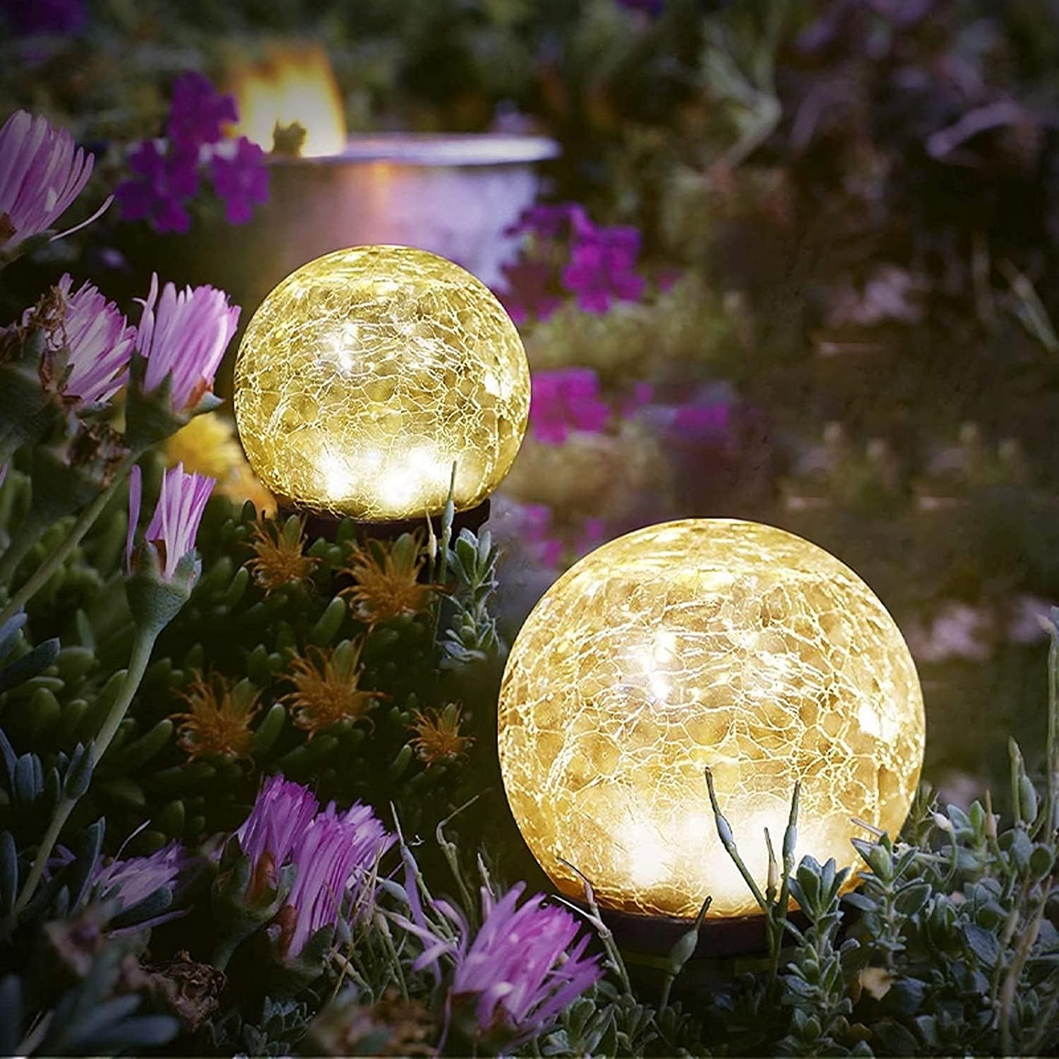 Solar Garden Lights Outdoor Decorative Lights Lawn Yard Garden Decor for Outside Solar Powered Waterproof Globe LED Yard Garden Outdoor Decorations for Patio
