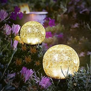 Solar Garden Lights Outdoor Decorative Lights Lawn Yard Garden Decor for Outside Solar Powered Waterproof Globe LED Yard Garden Outdoor Decorations for Patio