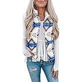 LOMON Womens Fuzzy Sherpa Fleece Jacket Lightweight Vest Cozy Sleeveless Cardigan Zipper Waistcoat Outerwear with Pocket