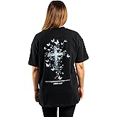 SAVD Christian Oversized T-Shirt for Women – Faith-Based Tee, 100% Cotton, Bible Verse Back Graphic, Bold Christian Design