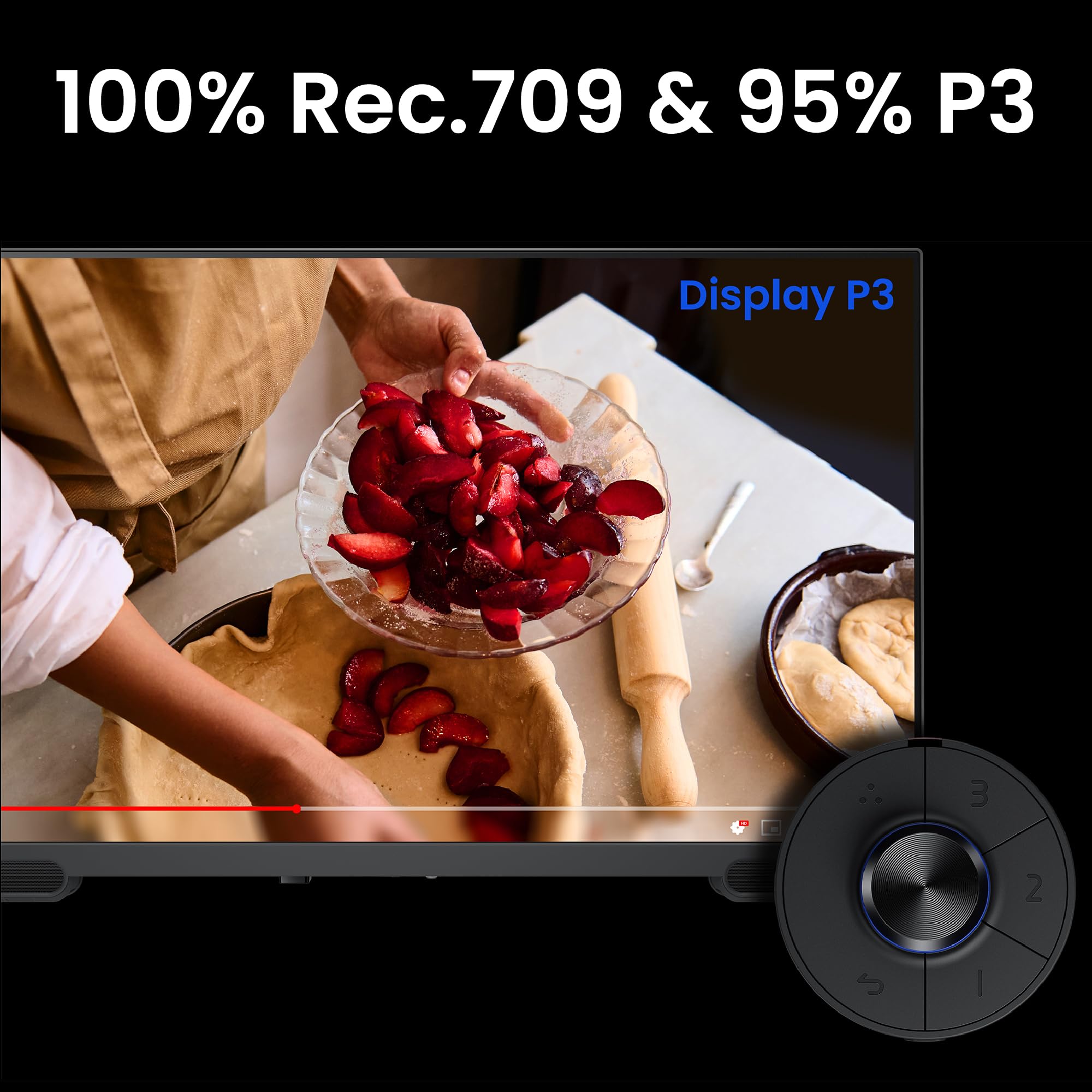 BenQ PV3200U 32" 4K Monitor für Videobearbeitung, 95% DCI-P3, 100% Rec.709/sRGB, 2.1-Kanal-Lautsprecher, 65W USB-C, Mac-kompatibel, werkseitig kalibriert, Software-Kalibrierung, ergonomischer Standfuß 3